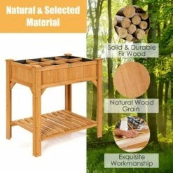 Costway 8 Grids Raised Garden Bed Elevated Planter Box Kit Wood w/Liner & Shelf 18 Costway 8 Grids Raised Garden Bed Elevated Planter Box Kit Wood w/Liner & Shelf -Cheap Planters Store unnamed file 197