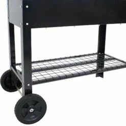 Sunnydaze Decor Sunnydaze Outdoor Galvanized Steel Raised Garden Bed Cart with Handlebar and Wheels for Patio, Deck or Yard - 41" L - Black -Cheap Planters Store unnamed file 20