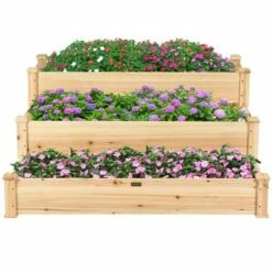 Costway 3 Tier Wooden Raised Garden Bed Planter Kit Outdoor Grow Flower Vegetables -Cheap Planters Store unnamed file 204