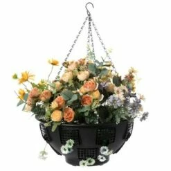 Gardenised Durable Plastic Lace Ultimate Hanging Baskets Tomato, Flower, and Herb Outdoor Flower Planter