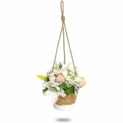 Farmlyn Creek Rope Hanging Planter, Woven Ceiling Plant Basket Hanger, 8 x 8 x 6" -Cheap Planters Store unnamed file 2083