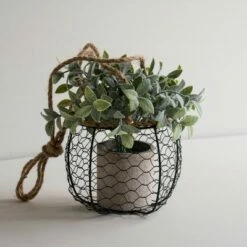 Hanging Basket Black Metal & Jute Planter - Foreside Home & Garden -Cheap Planters Store unnamed file 2105