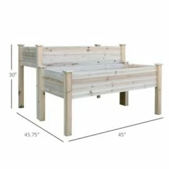 Outsunny 2 Tiers Fir Wooden Raised Garden Bed with Drainage Holes Elevated Planter Box Stand with Legs 2 Compartments and Sturdy Design -Cheap Planters Store unnamed file 211