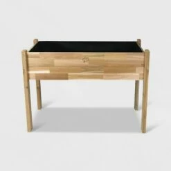 34" High Elevated Rectangular Garden Bed Planter With Fitted Liner Cedar - GRO Products