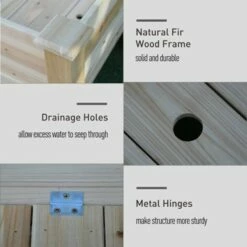 Outsunny 2 Tiers Fir Wooden Raised Garden Bed with Drainage Holes Elevated Planter Box Stand with Legs 2 Compartments and Sturdy Design -Cheap Planters Store unnamed file 212