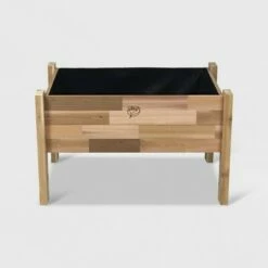 22" Elevated Rectangular Garden Bed Planter With Fitted Liner Cedar - GRO Products