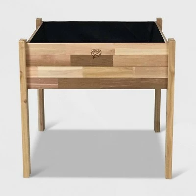 GRO Products 36" x 36" x 34" High Elevated Rectangular Garden Bed Planter With Fitted Liner Cedar 3 GRO Products 36" x 36" x 34" High Elevated Rectangular Garden Bed Planter With Fitted Liner Cedar