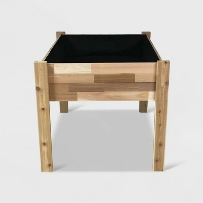 GRO Products 36" x 36" x 34" High Elevated Rectangular Garden Bed Planter With Fitted Liner Cedar 4 GRO Products 36" x 36" x 34" High Elevated Rectangular Garden Bed Planter With Fitted Liner Cedar - Image 2