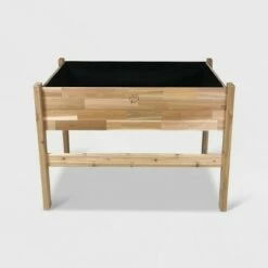 GRO Products 48" x 34" x 36" High Elevated Rectangular Garden Bed Planter With Fitted Liner Cedar