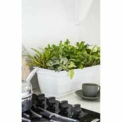 The HC Companies ECW24000G18 Indoor Outdoor 24 Inch Eclipse Series Window Flower Garden Ornamental Planter Box with Removable Attached Saucer, Black