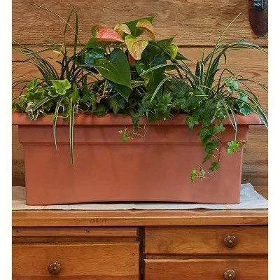 26" x 11" Veranda Rectangular Window Deck Box Planter - Bloem Terra Cotta 3 26" x 11" Veranda Rectangular Window Deck Box Planter - Bloem Terra Cotta