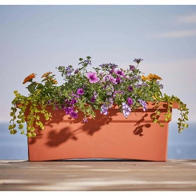 26" x 11" Veranda Rectangular Window Deck Box Planter - Bloem Terra Cotta 6 26" x 11" Veranda Rectangular Window Deck Box Planter - Bloem Terra Cotta - Image 4