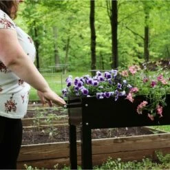 Sunnydaze Decor Sunnydaze Outdoor Galvanized Steel Raised Garden Bed Cart with Handlebar and Wheels for Patio, Deck or Yard - 41" L - Black -Cheap Planters Store unnamed file 22