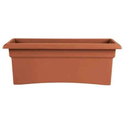 26" x 11" Veranda Rectangular Window Deck Box Planter - Bloem Terra Cotta 8 26" x 11" Veranda Rectangular Window Deck Box Planter - Bloem Terra Cotta - Image 6