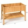 Costway Raised Garden Bed Elevated Planter Box Shelf Standing Garden Herb Garden Wood