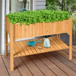 Costway Raised Garden Bed Elevated Planter Box Shelf Standing Garden Herb Garden Wood -Cheap Planters Store unnamed file 2246