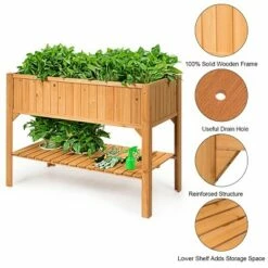 Costway Raised Garden Bed Elevated Planter Box Shelf Standing Garden Herb Garden Wood -Cheap Planters Store unnamed file 2248