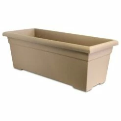 The HC Companies HC Companies ROP28000A34 28-Inch Plastic Romana Deck Planter, Sandstone (3 Pack)