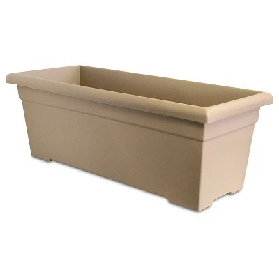 The HC Companies HC Companies ROP28000A34 28-Inch Plastic Romana Deck Planter, Sandstone (3 Pack) 3 The HC Companies HC Companies ROP28000A34 28-Inch Plastic Romana Deck Planter, Sandstone (3 Pack)