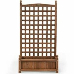 Costway 2 PCS Solid Wood Planter Box with Trellis Weather-Resistant 25"x11"x48" -Cheap Planters Store unnamed file 2267