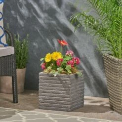 11.25" Kaden Lightweight Concrete Square Patio Planter - Christopher Knight Home