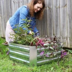 Sunnydaze Decor Sunnydaze Corrugated Galvanized Steel Raised Garden Bed for Plants, Vegetables, and Flowers - 24" Square x 12" H - Silver -Cheap Planters Store unnamed file 231
