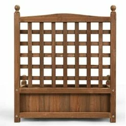 Costway Solid Wood Planter Box with Trellis Weather-Resistant Outdoor 25''x11''x30'' -Cheap Planters Store unnamed file 2357