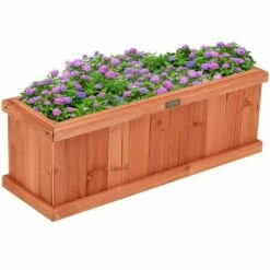Costway 28/36/40 Inch Wooden Flower Planter Box Garden Yard Decorative Window Box Rectangular -Cheap Planters Store unnamed file 2367