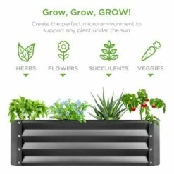 Best Choice Products 4x3x1ft Outdoor Metal Raised Garden Bed for Vegetables, Flowers, Herbs, Plants - Dark Gray -Cheap Planters Store unnamed file 237