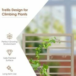 Costway 2PC 68in Wood Planter Box w/Trellis Raised Garden Bed for Climbing Plant -Cheap Planters Store unnamed file 2379
