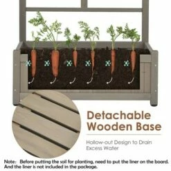 Costway 2PC 68in Wood Planter Box w/Trellis Raised Garden Bed for Climbing Plant -Cheap Planters Store unnamed file 2380