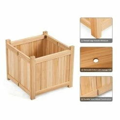 Costway Square Wood Flower Planter Box Raised Vegetable Patio Lawn Garden folding -Cheap Planters Store unnamed file 2386