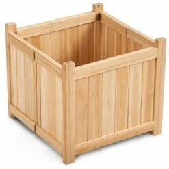Costway Square Wood Flower Planter Box Raised Vegetable Patio Lawn Garden folding -Cheap Planters Store unnamed file 2388