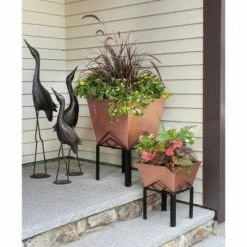 23"Hx16.25"W Indoor/Outdoor Square Copper Plated Galvanized Steel Flower Box with Black Wrought Iron Plant Stand - ACHLA Designs -Cheap Planters Store unnamed file 2397