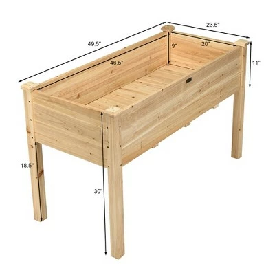 Costway Wooden Raised Vegetable Garden Bed Elevated Grow Vegetable Planter 4 Costway Wooden Raised Vegetable Garden Bed Elevated Grow Vegetable Planter - Image 2
