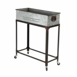 Olivia & May Set of 2 Farmhouse Rectangular Rolling Planters Galvanized Gray - Olivia & May -Cheap Planters Store unnamed file 2402