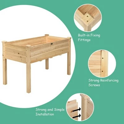 Costway Wooden Raised Vegetable Garden Bed Elevated Grow Vegetable Planter 5 Costway Wooden Raised Vegetable Garden Bed Elevated Grow Vegetable Planter - Image 3