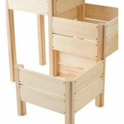 HearthSong Grow With Me Triple Garden Pine Wood Planter with Fabric Liners For Kids Gardening -Cheap Planters Store unnamed file 2454