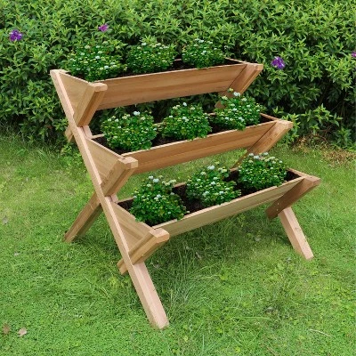3 Tier Rectangular Planter Brown - Merry Products 4 3 Tier Rectangular Planter Brown - Merry Products - Image 2