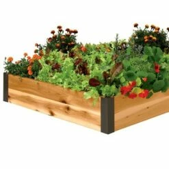 Cedar Raised Garden Bed, 3' x 4' Planter Box with Aluminum Corners for Flowers/Vegetables/Herbs - Gardener's Supply Company