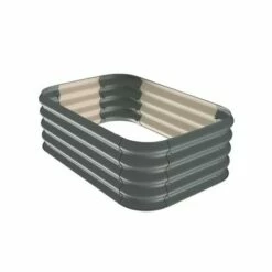 Stratco Raised Corrugated Galvanized Steel Metal Sturdy Outdoor Decor Garden Vegetable Bed Planter Box 8 Cubic Feet, 41 x 28 x 13 Inches, Slate Gray