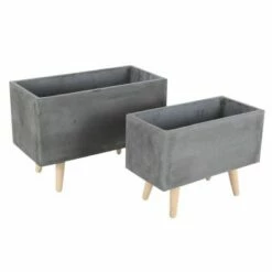 Olivia & May Set of 2 Contemporary Fiber Clay and Beech Wood Rectangular Box Planters - Olivia & Ma Dark Gray 14 Olivia & May Set of 2 Contemporary Fiber Clay and Beech Wood Rectangular Box Planters - Olivia & Ma Dark Gray -Cheap Planters Store unnamed file 2494
