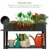 Best Choice Products Mobile Raised Ergonomic Metal Planter Garden Bed w/Wheels, Lower Shelf, 38x16x32in, Dark Gray -Cheap Planters Store unnamed file 250