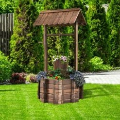 Costway Outdoor Wooden Wishing Well Bucket Flower Plants Planter Patio Garden Home Decor 12 Costway Outdoor Wooden Wishing Well Bucket Flower Plants Planter Patio Garden Home Decor -Cheap Planters Store unnamed file 2511