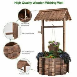 Costway Outdoor Wooden Wishing Well Bucket Flower Plants Planter Patio Garden Home Decor 13 Costway Outdoor Wooden Wishing Well Bucket Flower Plants Planter Patio Garden Home Decor -Cheap Planters Store unnamed file 2512