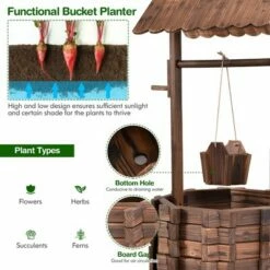 Costway Outdoor Wooden Wishing Well Bucket Flower Plants Planter Patio Garden Home Decor 14 Costway Outdoor Wooden Wishing Well Bucket Flower Plants Planter Patio Garden Home Decor -Cheap Planters Store unnamed file 2513