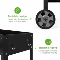 Best Choice Products Mobile Raised Ergonomic Metal Planter Garden Bed w/Wheels, Lower Shelf, 38x16x32in, Dark Gray 8 Best Choice Products Mobile Raised Ergonomic Metal Planter Garden Bed w/Wheels, Lower Shelf, 38x16x32in, Dark Gray -Cheap Planters Store unnamed file 252