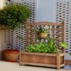 Costway 2 PCS Solid Wood Planter Box with Trellis Weather-Resistant 25"x11"x30" -Cheap Planters Store unnamed file 2525