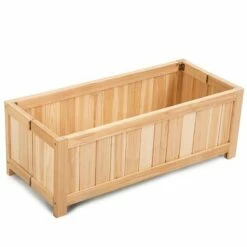 Costway Rectangle Wood Flower Planter Box Portable Raised Vegetable Patio Lawn Garden folding -Cheap Planters Store unnamed file 2562