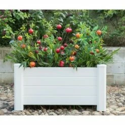 Gardenised White Vinyl Traditional Fence Design Garden Bed Elevated Screwless Raised Planter Box -Cheap Planters Store unnamed file 2569